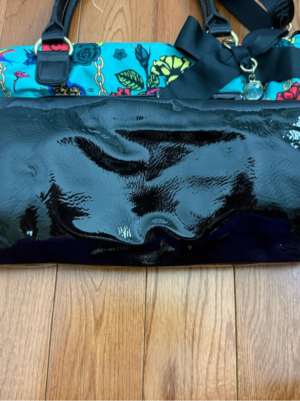 Betsey Johnson Tattoo/Floral Print Purse - Picture 6 of 8